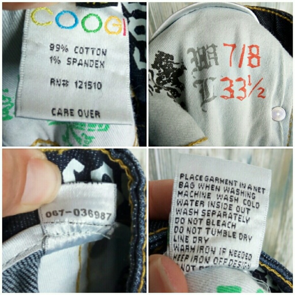 Coogi dark wash rainbow rhinestone pockets size 7/8 - Picture 7 of 8